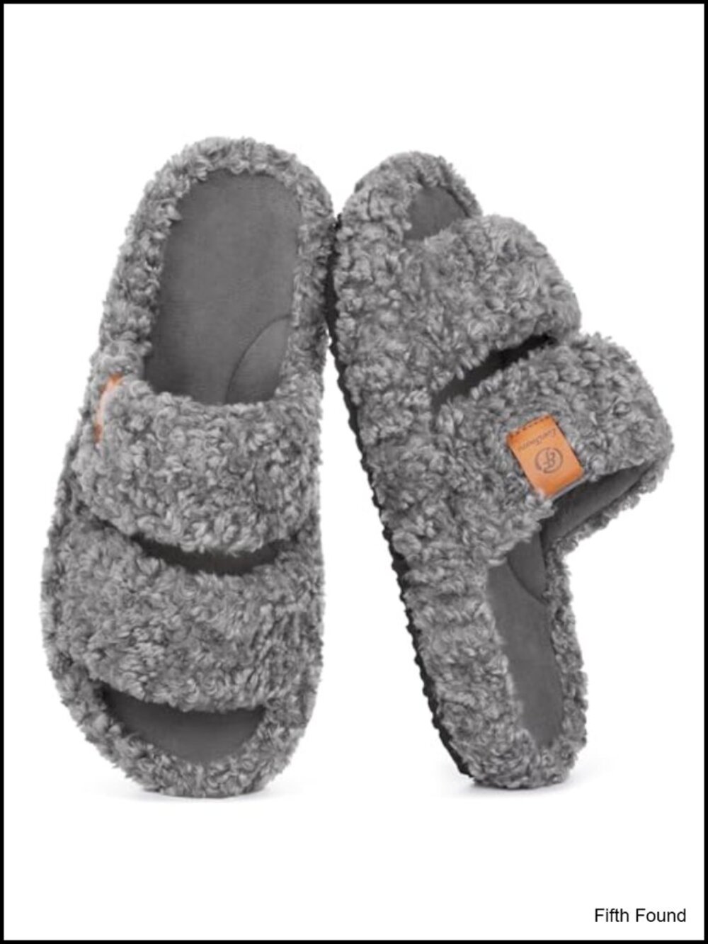 Fuzzy Open Toe Slippers Memory Foam Indoor House Shoes